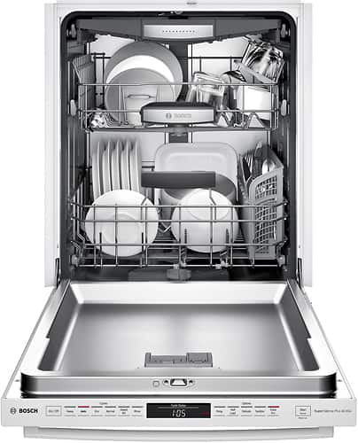 Bosch - 800 Series 24" Bar Handle Dishwasher with Stainless Steel Tub - White - Alt_View_Standard_12