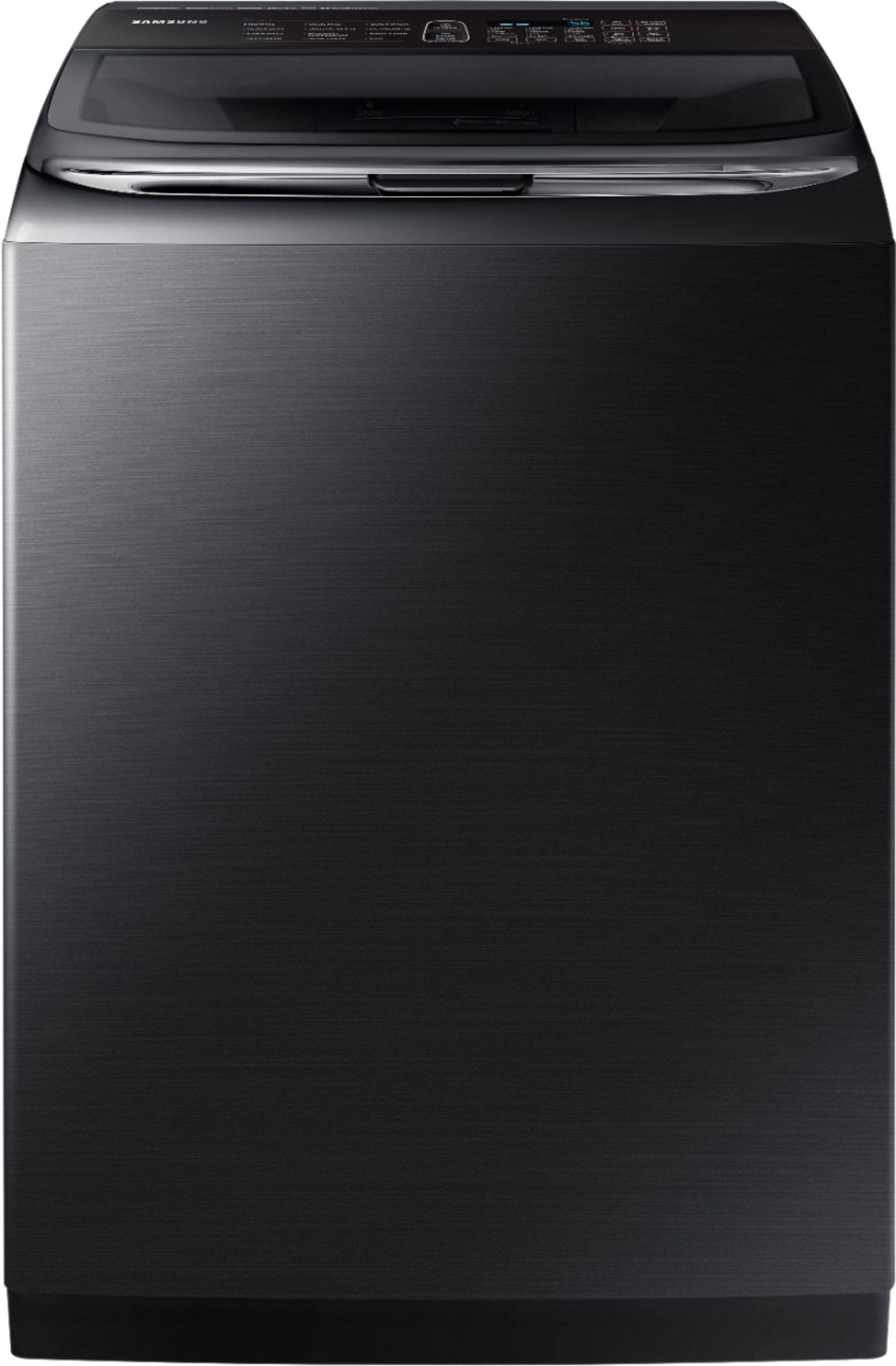 Samsung - Activewash 5.4 Cu. Ft. 12-Cycle High-Efficiency Top-Loading Washer with Steam - Fingerprint Resistant Black Stainless Steel - Front_Zoom