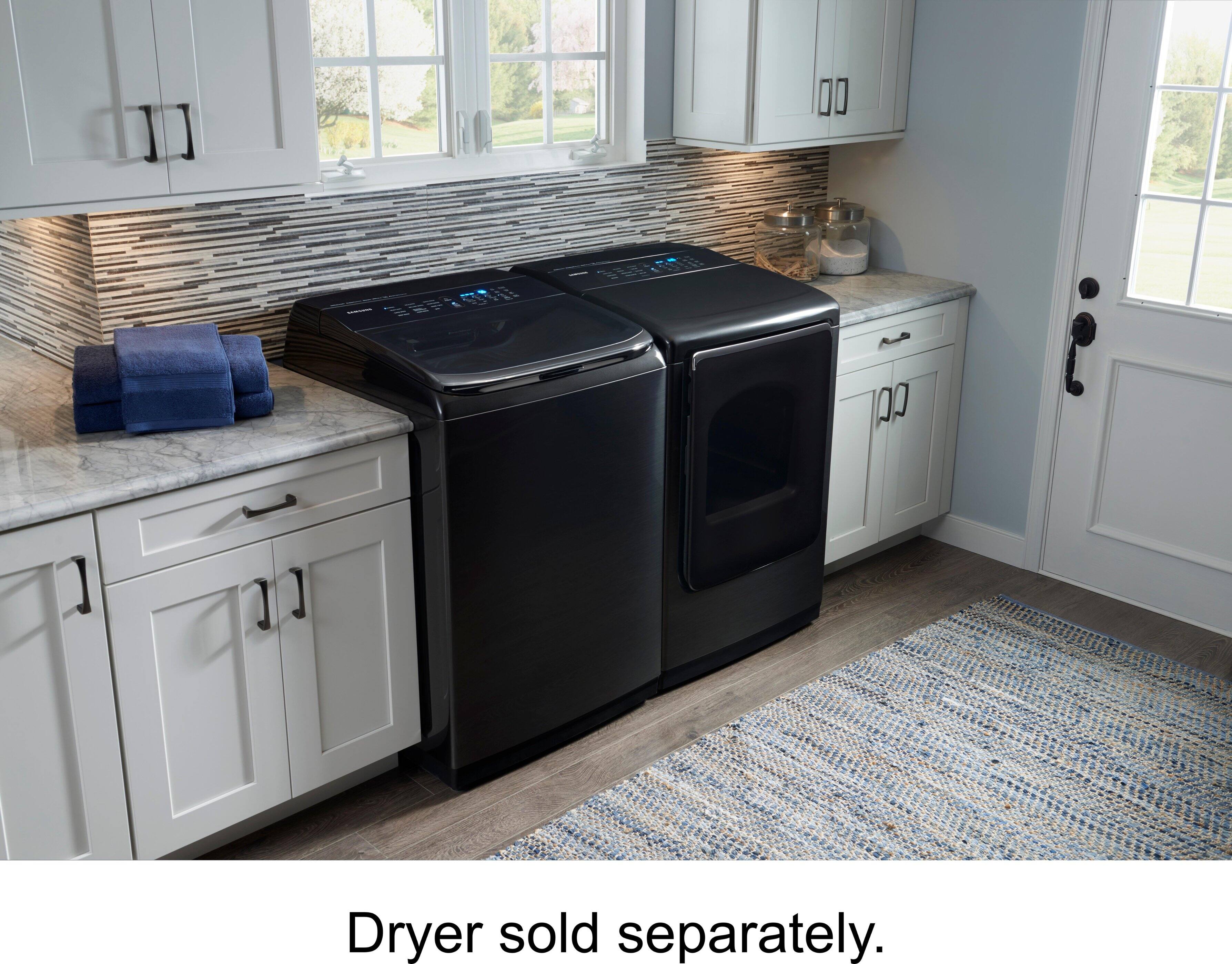 Samsung - Activewash 5.4 Cu. Ft. 12-Cycle High-Efficiency Top-Loading Washer with Steam - Fingerprint Resistant Black Stainless Steel - Alt_View_Standard_15
