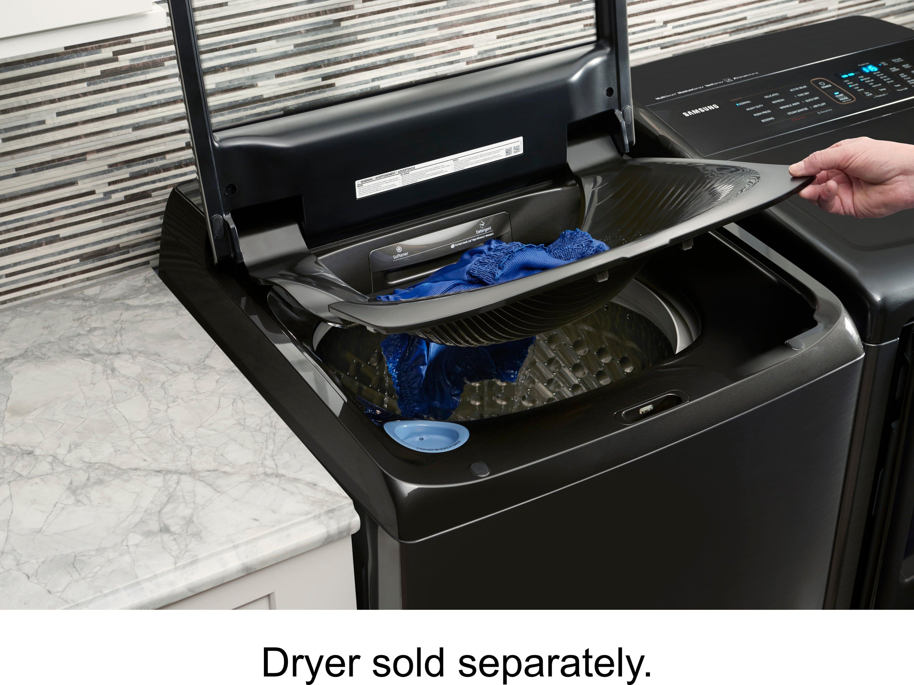 Samsung - Activewash 5.4 Cu. Ft. 12-Cycle High-Efficiency Top-Loading Washer with Steam - Fingerprint Resistant Black Stainless Steel - Alt_View_Standard_19