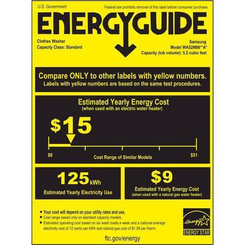 Samsung - Activewash 5.2 Cu. Ft. 12-Cycle High-Efficiency Top-Loading Washer - White - Energy_Guide