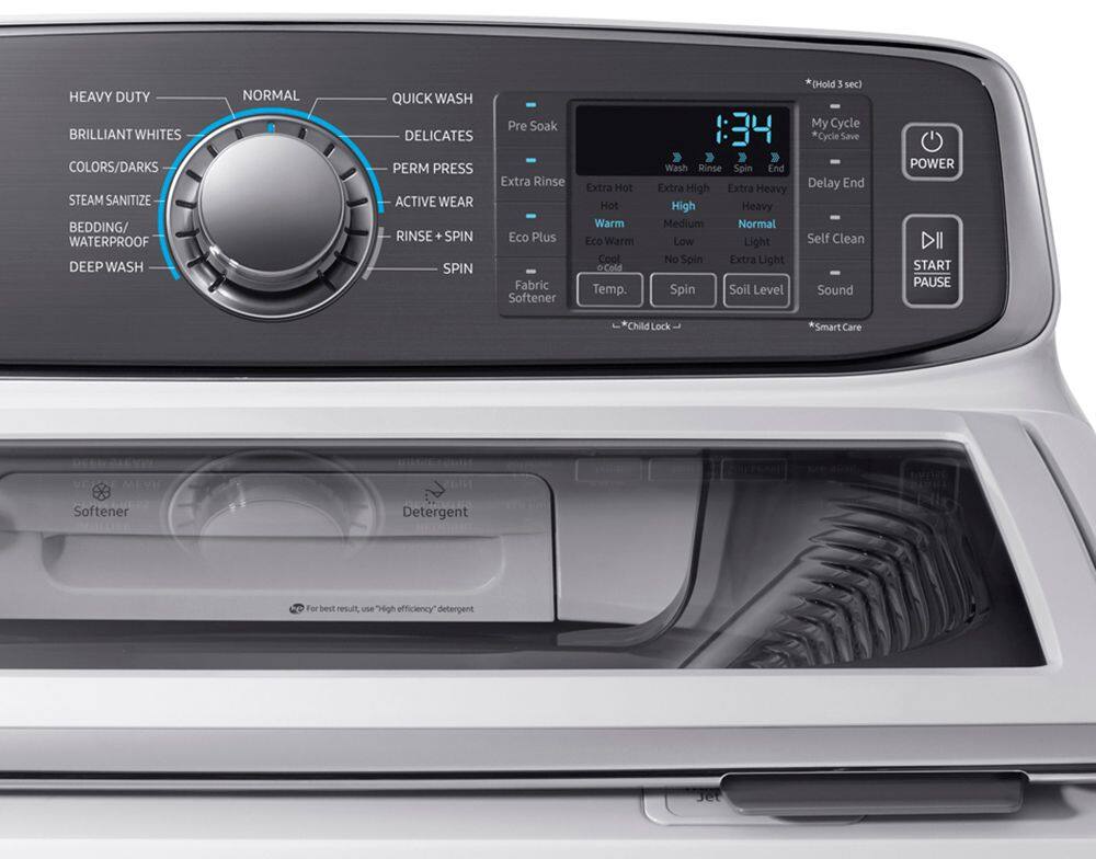 Samsung - Activewash 5.2 Cu. Ft. 13-Cycle High-Efficiency Top-Loading Washer with Steam - White - Alt_View_Standard_1