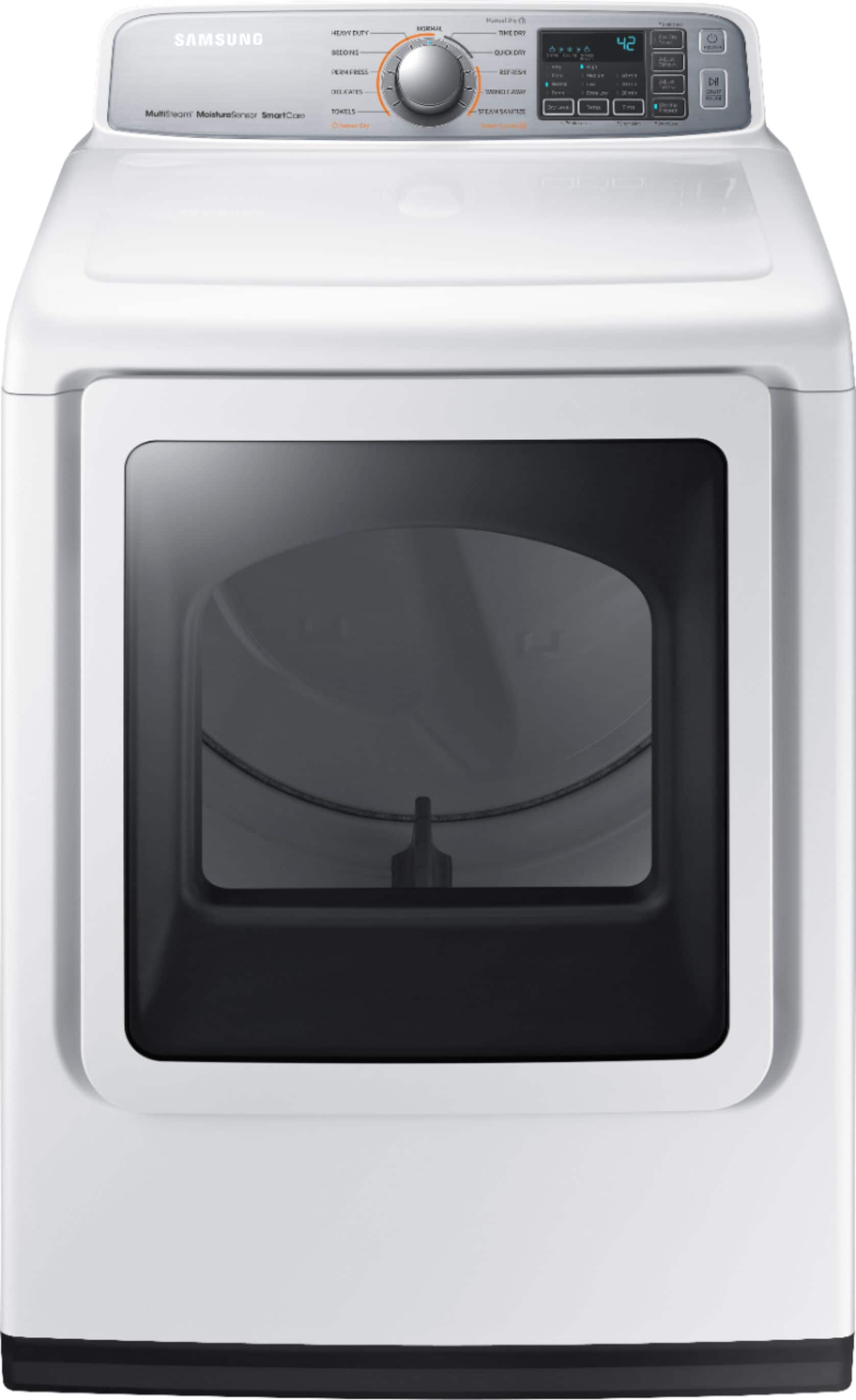 Samsung - 7.4 Cu. Ft. 11-Cycle Electric Dryer with Steam - White - Front_Zoom