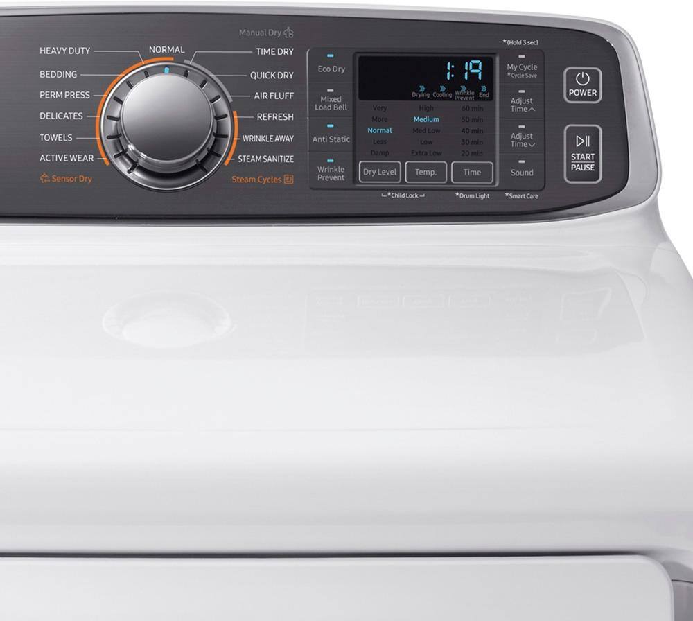 Samsung - 7.4 cu. ft. Capacity Electric Dryer - White - Alt_View_Standard_1