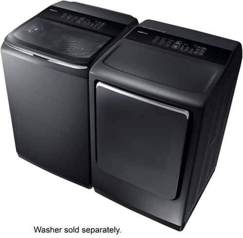 Samsung - 7.4 cu. ft. Capacity DOE Electric Dryer - Fingerprint Resistant Black Stainless Steel - Alt_View_Standard_19