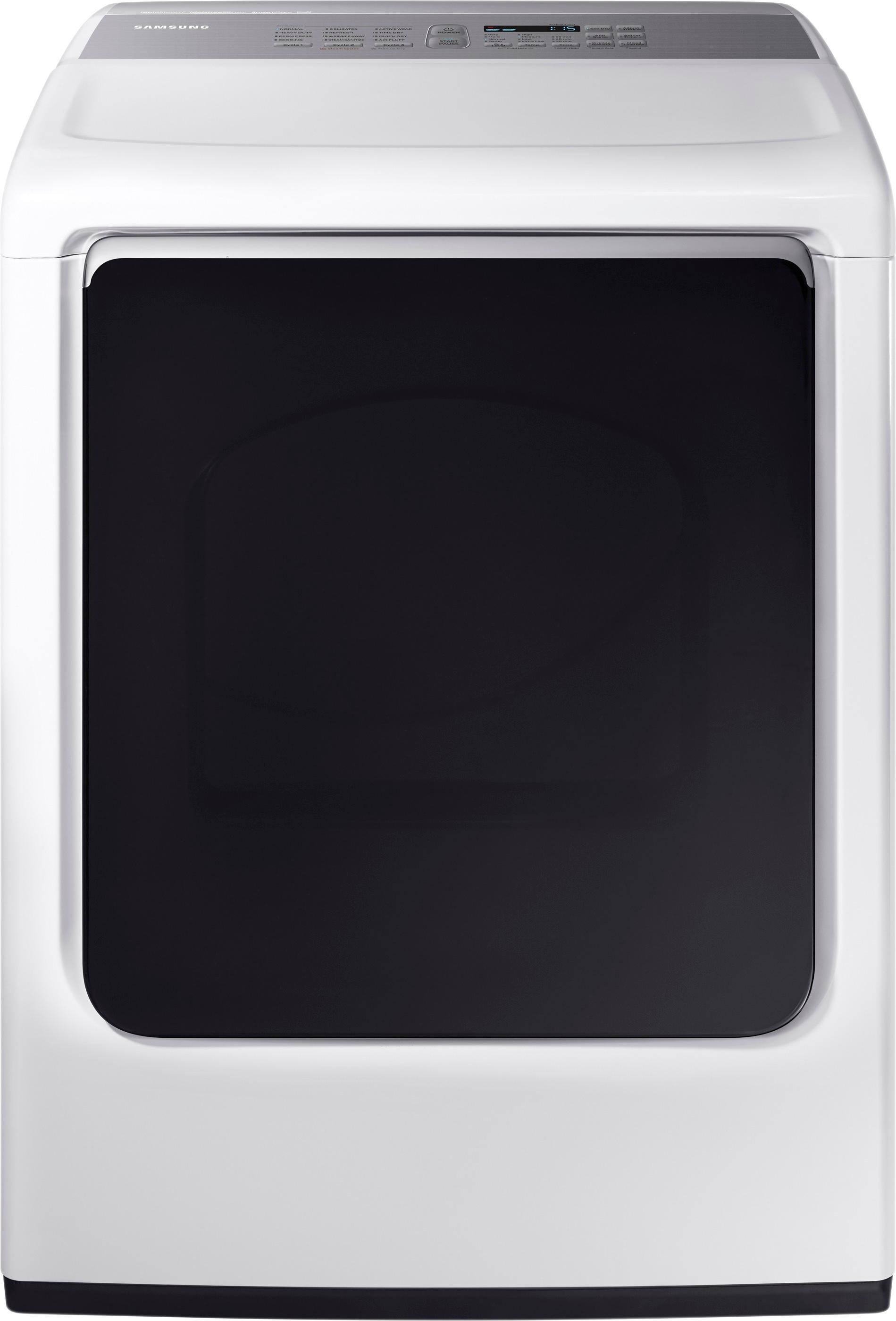 Samsung - 7.4 cu. ft. Capacity DOE Electric Dryer - White - Front_Zoom