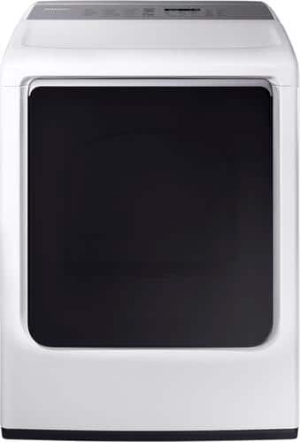 Samsung - 7.4 Cu. Ft. 12-Cycle High-Efficiency Gas Dryer with Steam - White - Front_Standard