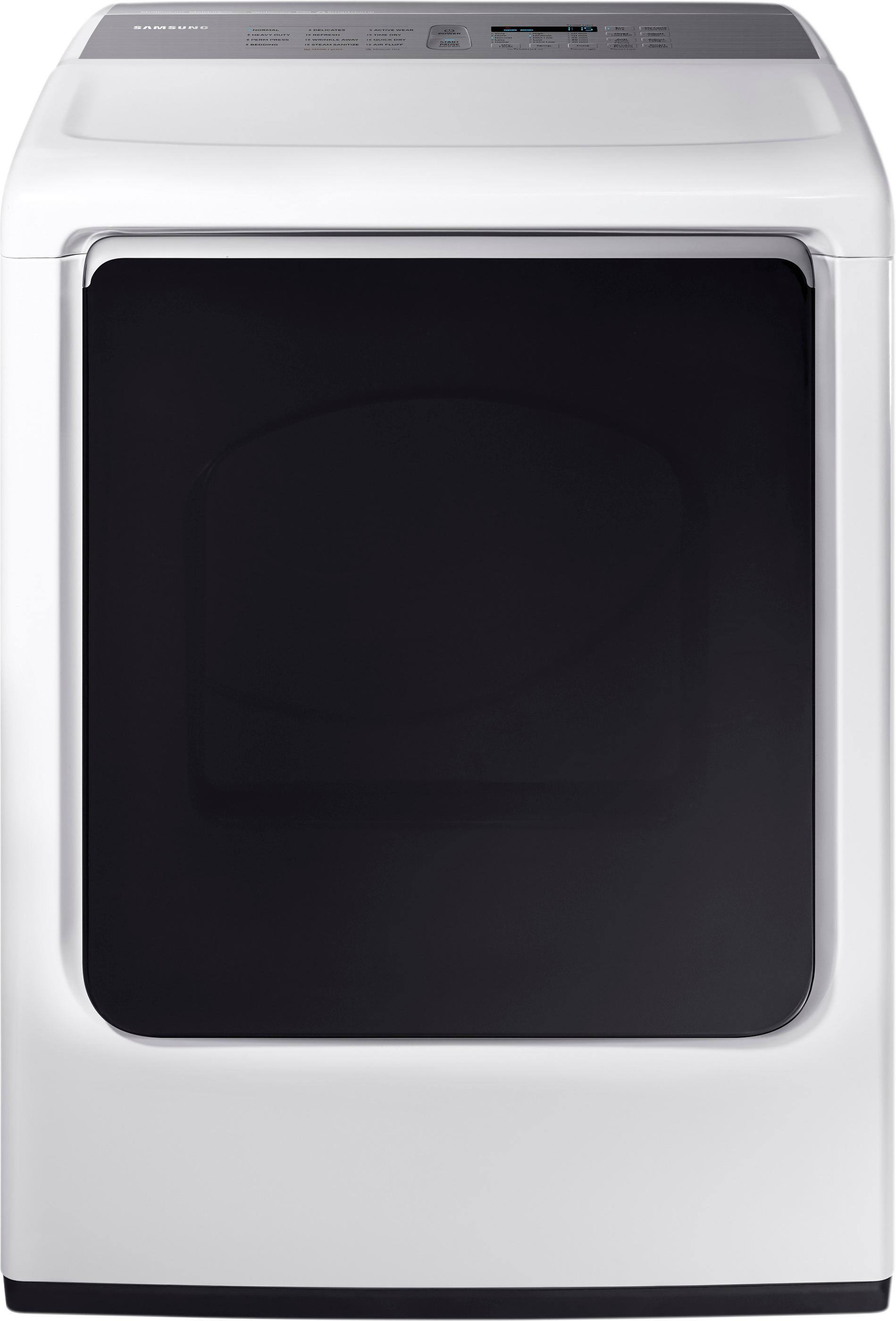 Samsung - 7.4 Cu. Ft. 12-Cycle High-Efficiency Gas Dryer with Steam - White - Front_Zoom