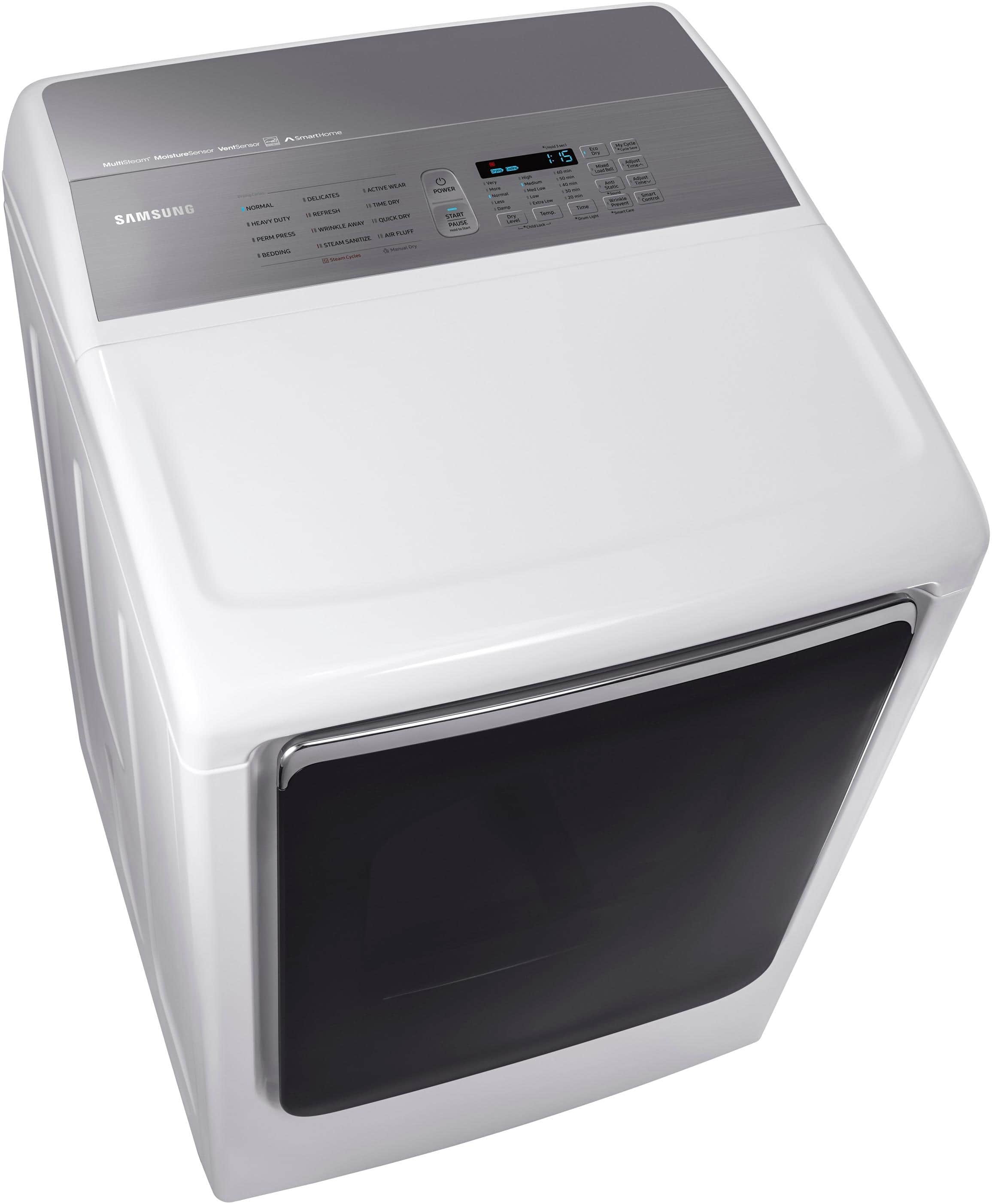 Samsung - 7.4 Cu. Ft. 12-Cycle High-Efficiency Gas Dryer with Steam - White - Alt_View_Standard_11