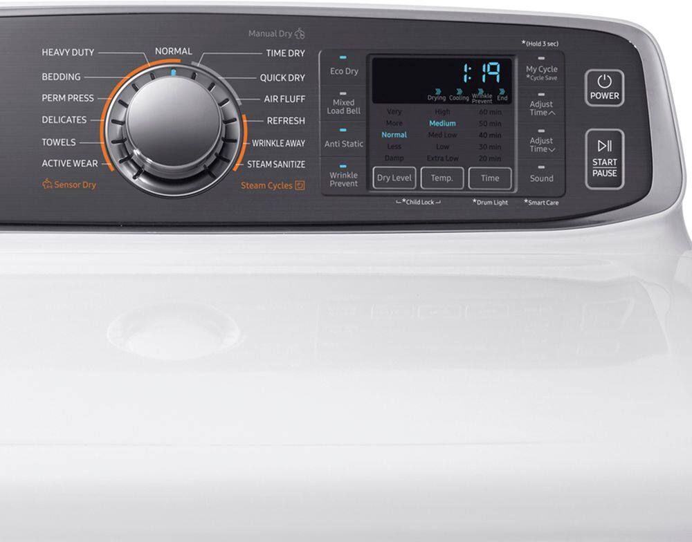 Samsung - 7.4 cu. ft. capacity 13-Cycle Gas Dryer with MultiSteam - White - Alt_View_Standard_1