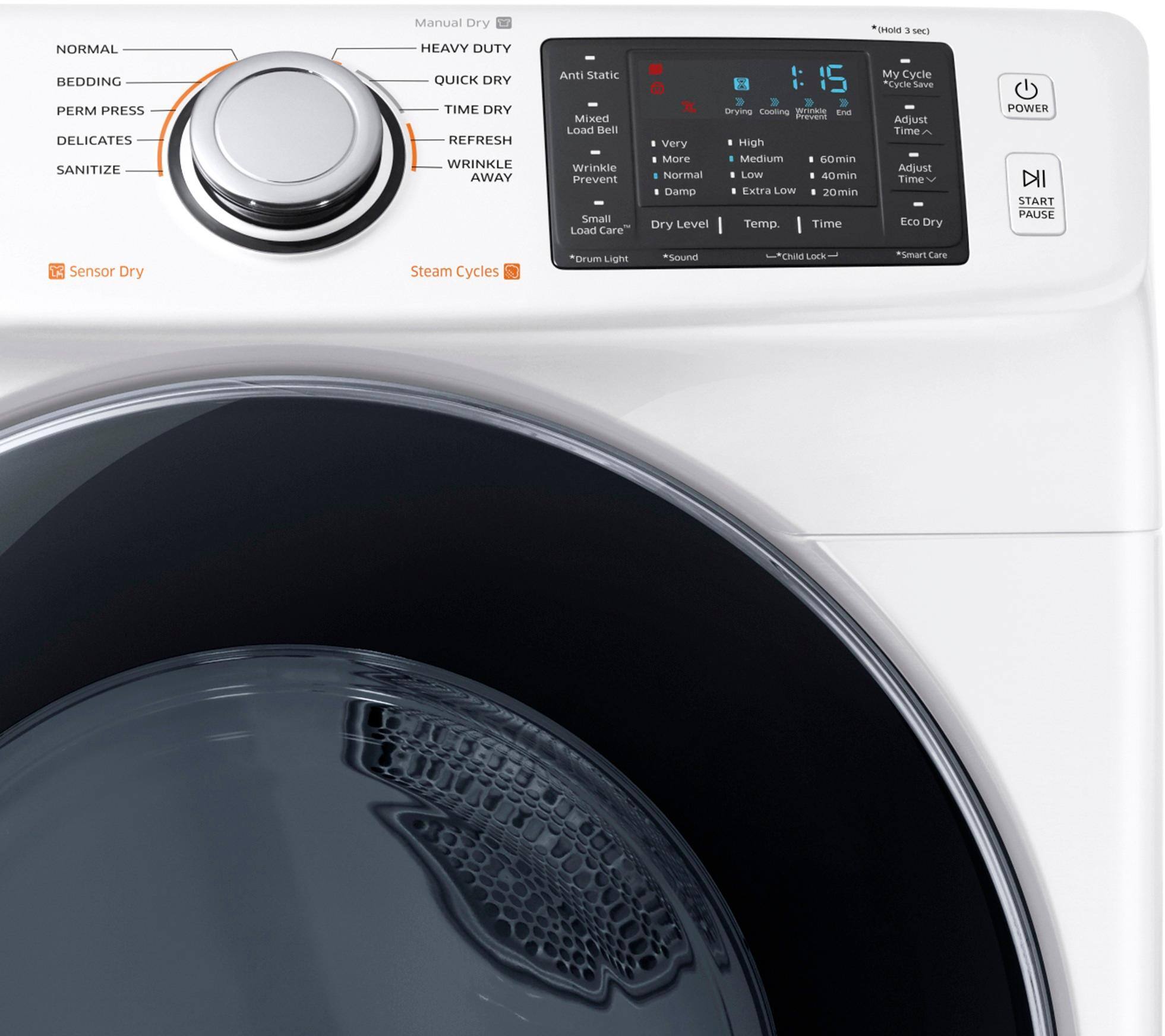 Samsung - 7.4 Cu. Ft. 11-Cycle Gas Dryer with Steam - White - Alt_View_Standard_1