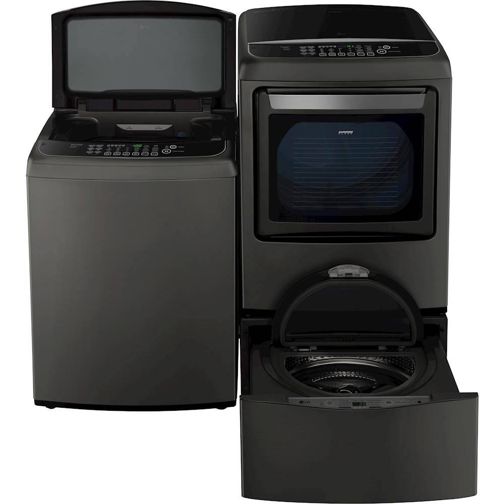 LG - 5.0 Cu. Ft. 12-Cycle Top-Load Smart Wi-Fi Washer - TurboWash and 6Motion - Black stainless steel - Alt_View_Standard_12