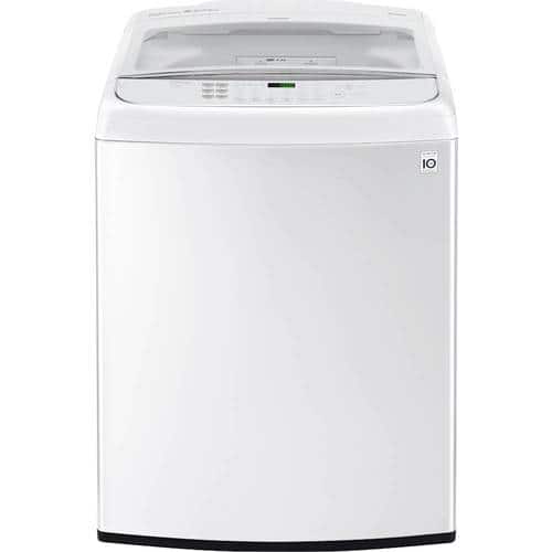 LG - 5.0 Cu. Ft. 12-Cycle Top-Load Smart Wi-Fi Washer - TurboWash and 6Motion - White - Front_Standard