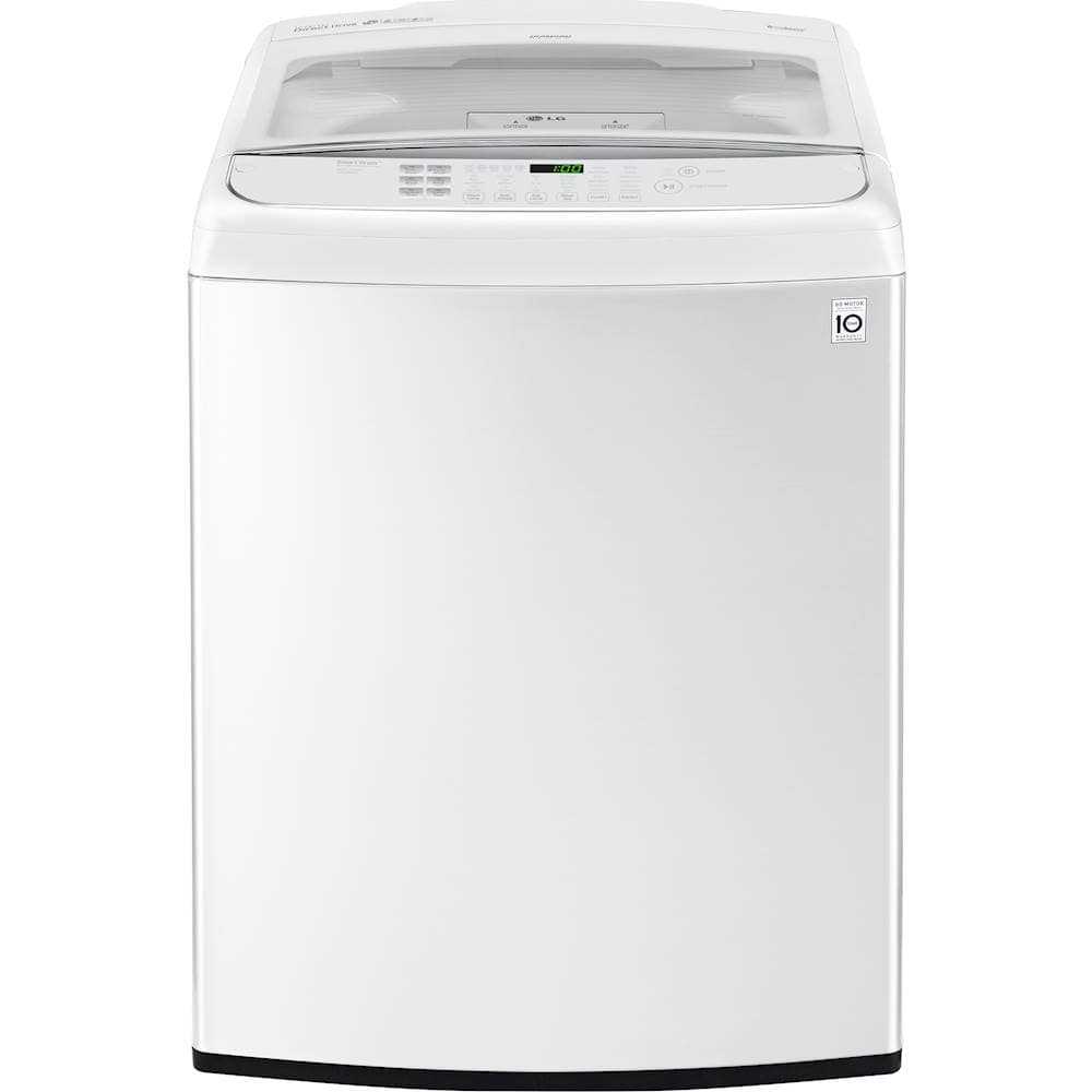 LG - 5.0 Cu. Ft. 12-Cycle Top-Load Smart Wi-Fi Washer - TurboWash and 6Motion - White - Front_Zoom