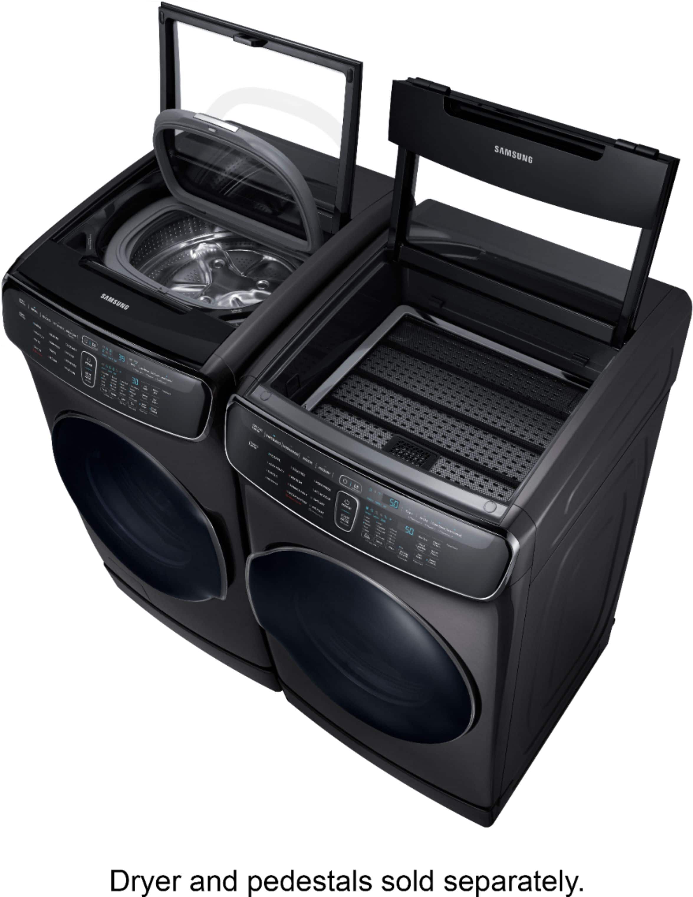 Samsung - FlexWash; 6.0 Cu. Ft. Washer with Steam - Fingerprint Resistant Black Stainless Steel - Alt_View_Standard_20