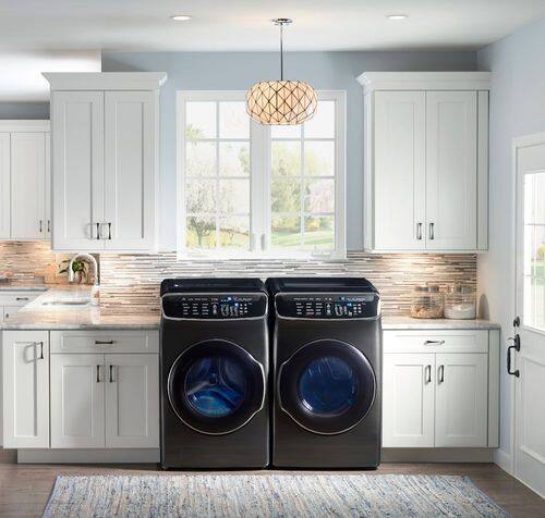 Samsung - 7.5 cu. ft. Capacity FlexDry; Electric Dryer - Fingerprint Resistant Black Stainless Steel - Alt_View_Standard_15