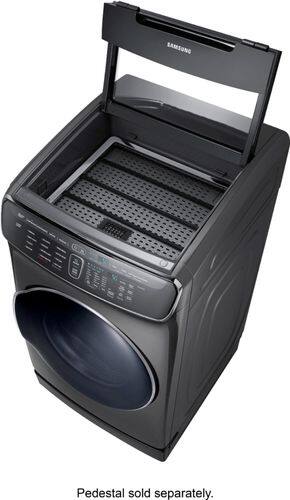 Samsung - 7.5 cu. ft. Capacity FlexDry; Electric Dryer - Fingerprint Resistant Black Stainless Steel - Alt_View_Standard_16