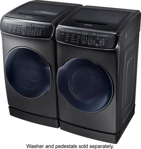 Samsung - 7.5 cu. ft. Capacity FlexDry; Electric Dryer - Fingerprint Resistant Black Stainless Steel - Alt_View_Standard_18