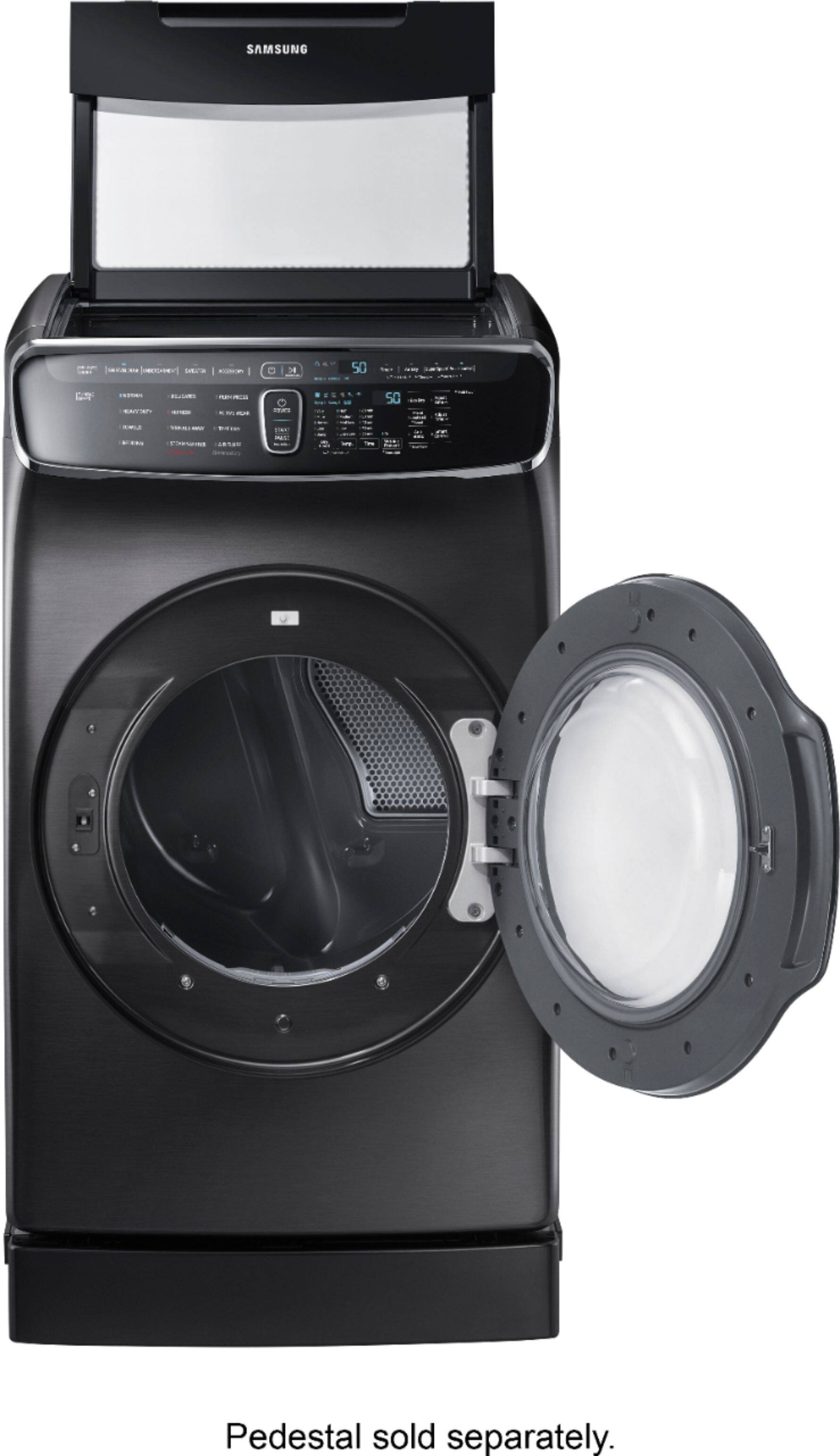 Samsung - 7.5 cu. ft. Capacity FlexDry; Electric Dryer - Fingerprint Resistant Black Stainless Steel - Alt_View_Standard_6