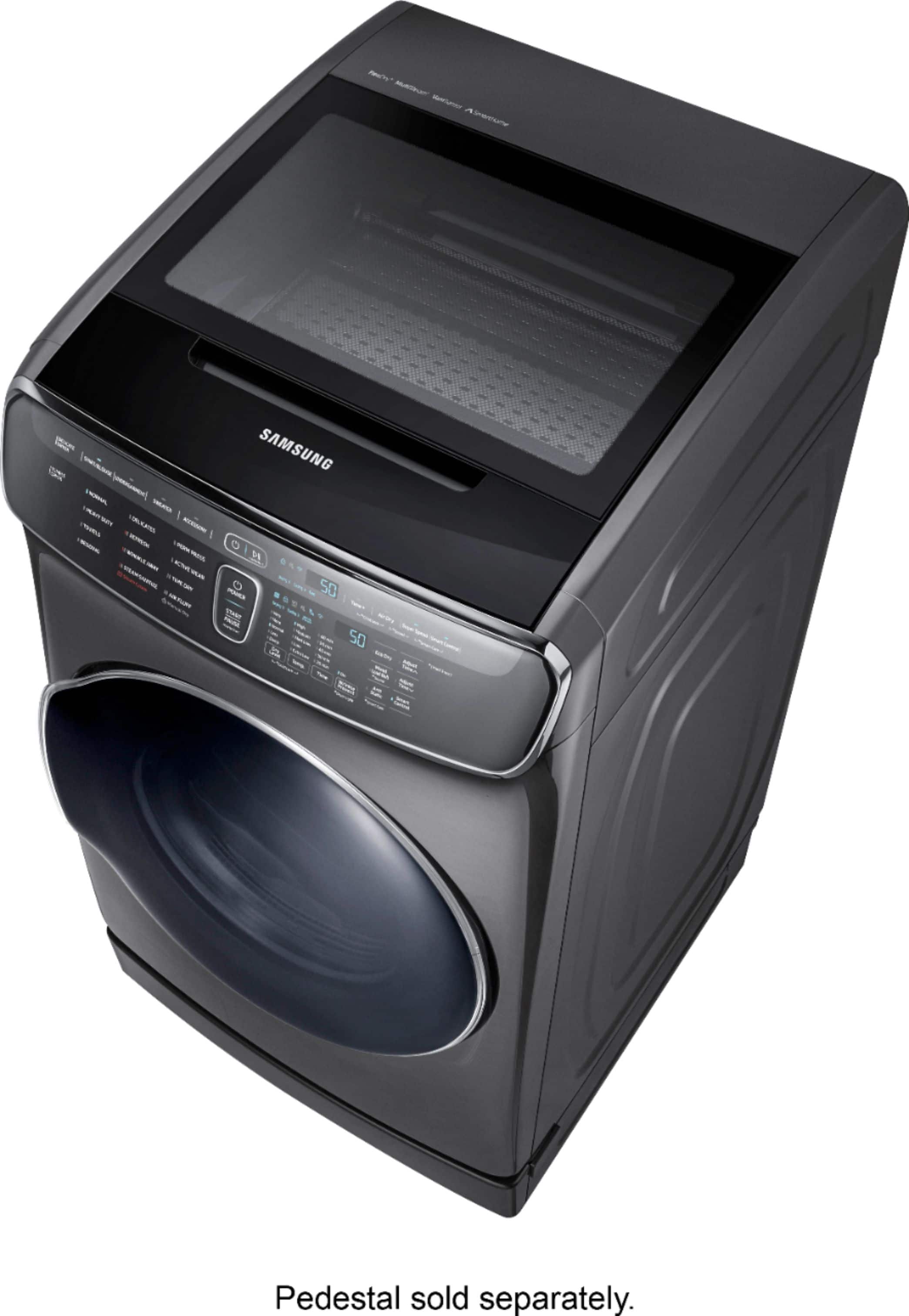 Samsung - 7.5 cu. ft. capacity 13-Cycle FlexDry Gas Dryer with MultiSteam - Fingerprint Resistant Black Stainless Steel - Alt_View_Standard_13