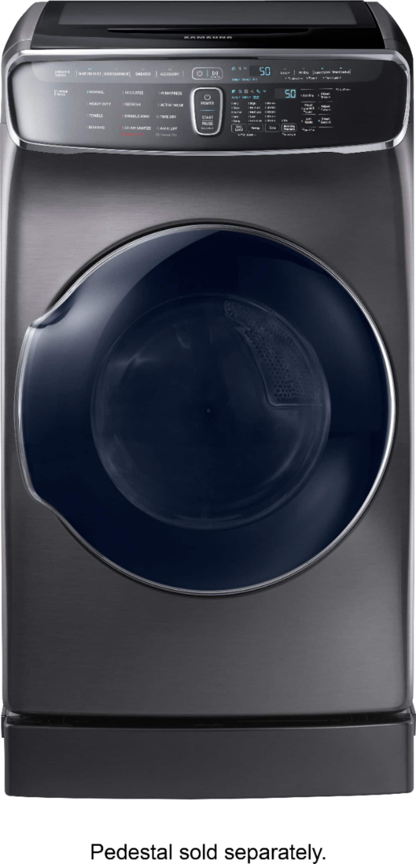 Samsung - 7.5 cu. ft. capacity 13-Cycle FlexDry Gas Dryer with MultiSteam - Fingerprint Resistant Black Stainless Steel - Alt_View_Standard_14