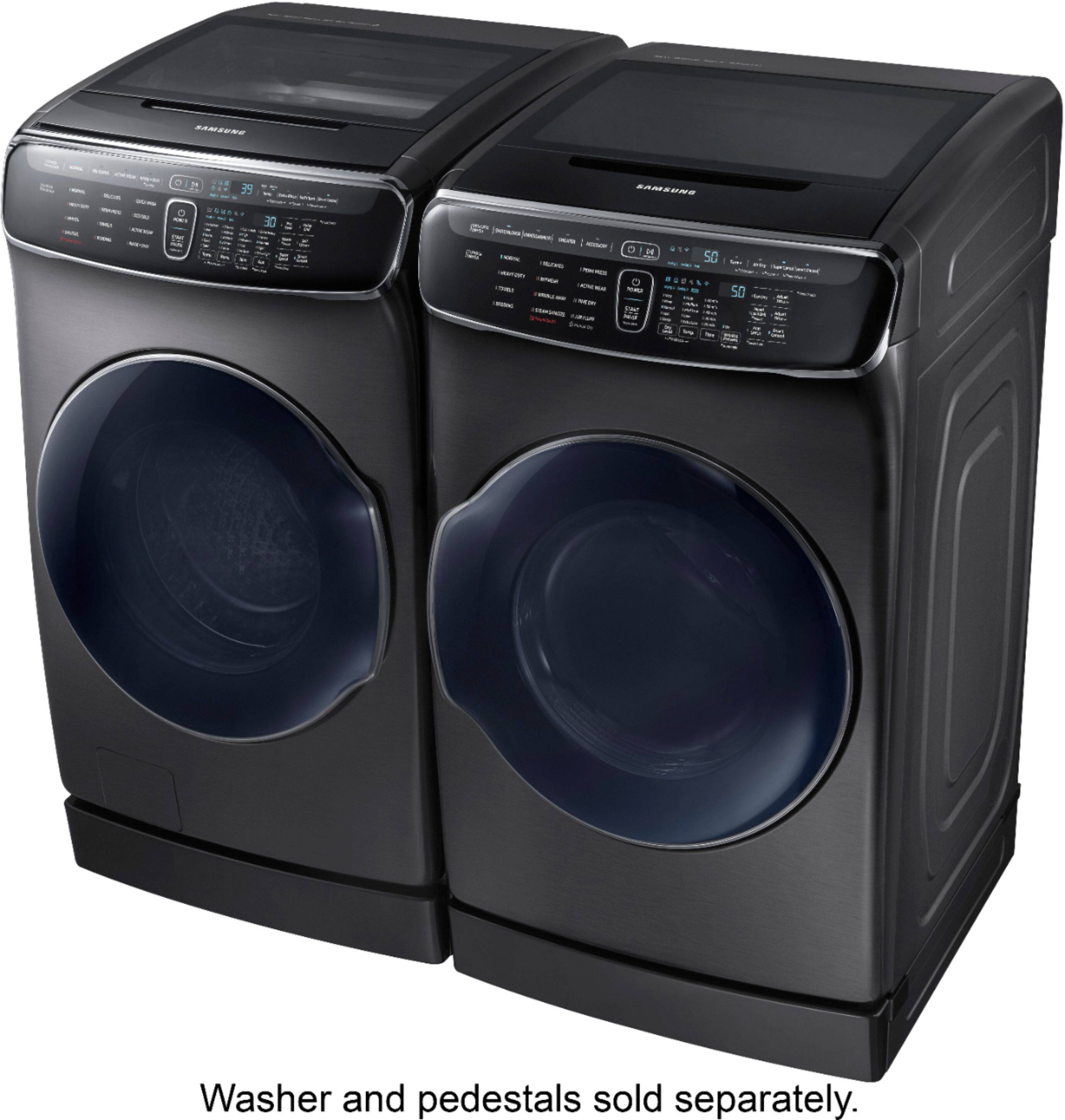 Samsung - 7.5 cu. ft. capacity 13-Cycle FlexDry Gas Dryer with MultiSteam - Fingerprint Resistant Black Stainless Steel - Alt_View_Standard_18