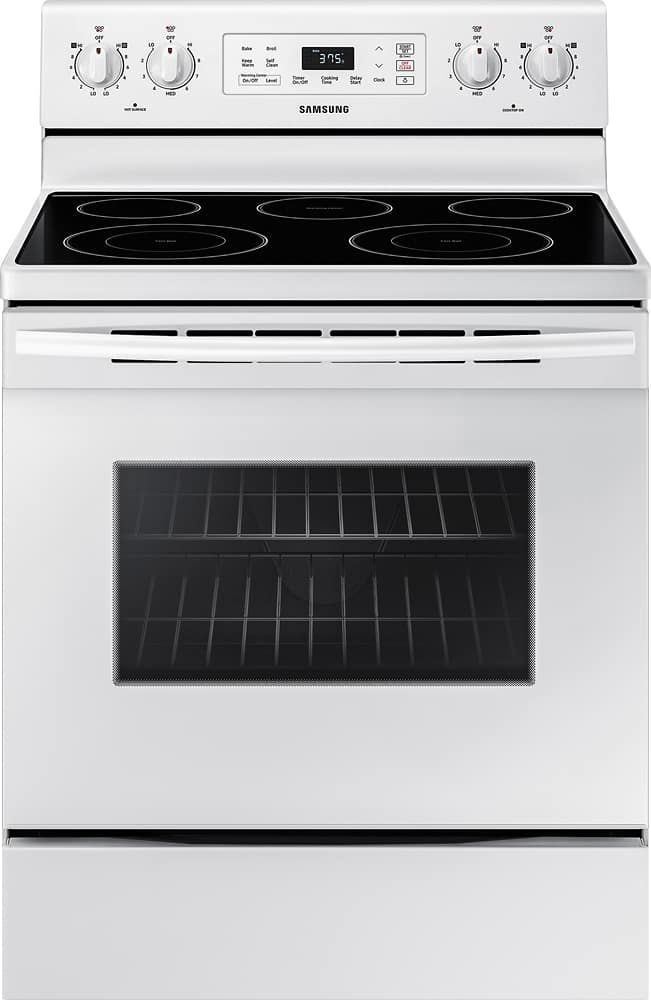 Samsung - 5.9 cu. ft. Freestanding Electric Range - White - Front_Zoom
