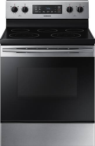 Samsung - 5.9 cu. ft. Freestanding Electric Range - Stainless steel - Front_Standard