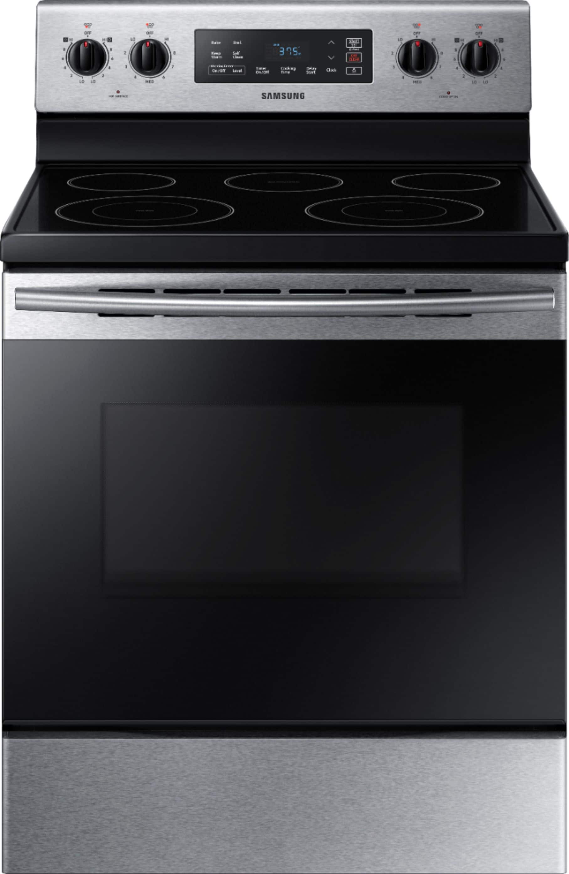 Samsung - 5.9 cu. ft. Freestanding Electric Range - Stainless steel - Front_Zoom