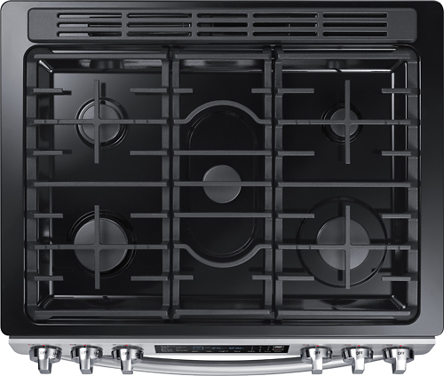 Samsung - 5.8 cu. ft. Self-Cleaning Slide-in Gas Convection Range