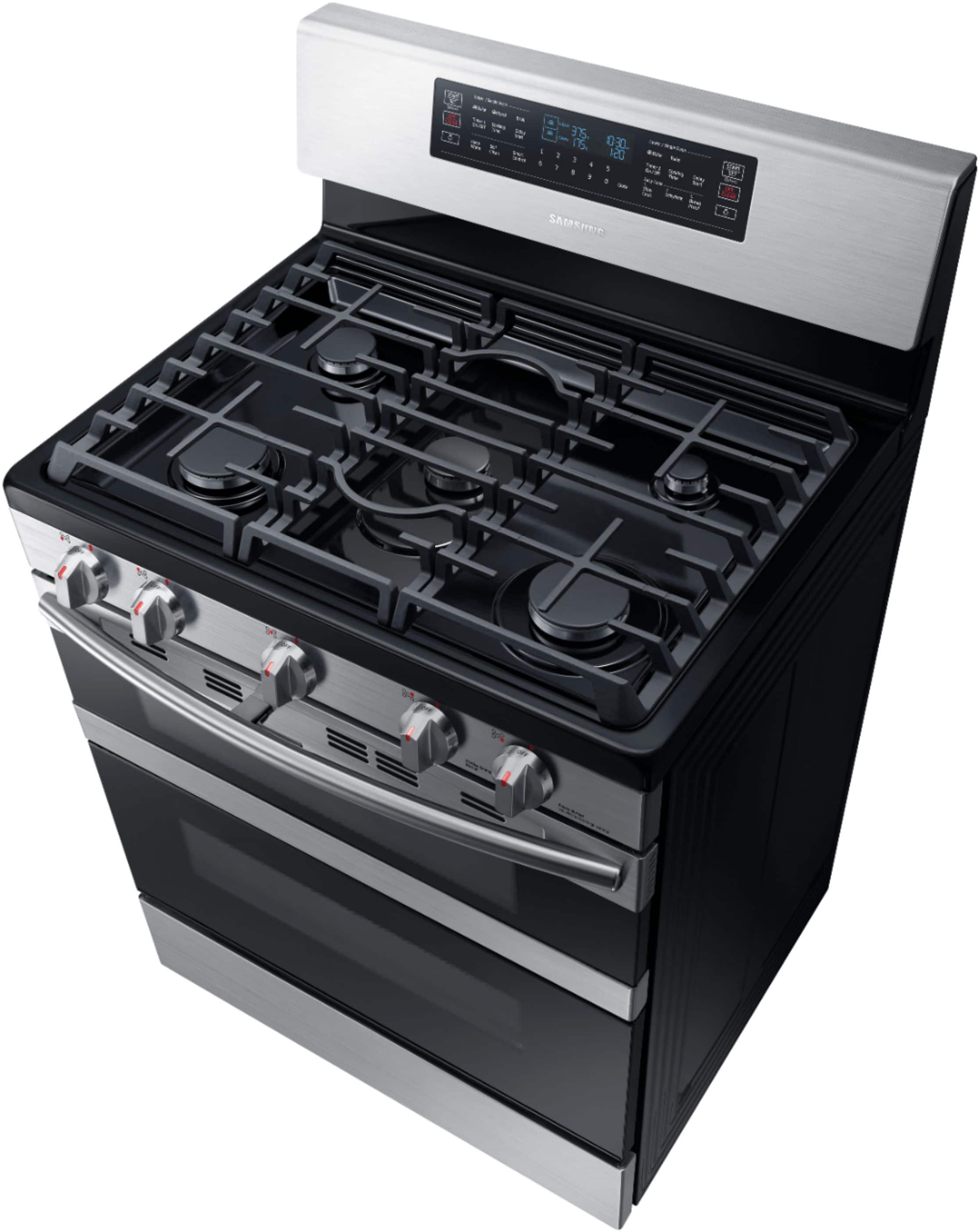 Samsung - Flex Duo™ 5.8 cu. ft. Self-Cleaning Freestanding Gas Convection Range - Stainless steel - Alt_View_Standard_11