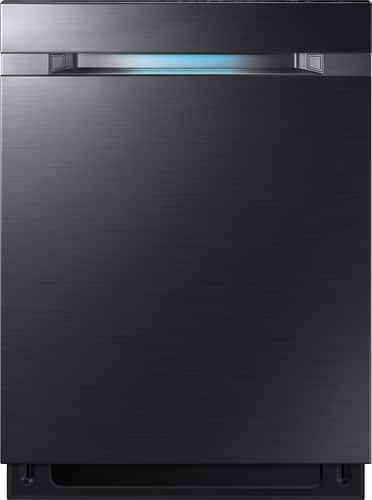 Samsung - Linear Wash 24" Top Control Tall Tub Built-In Dishwasher - Fingerprint Resistant Black Stainless Steel - Front_Standard