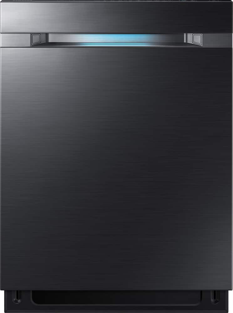 Samsung - Linear Wash 24" Top Control Tall Tub Built-In Dishwasher - Fingerprint Resistant Black Stainless Steel - Front_Zoom