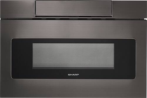 Sharp - 24" 1.2 Cu. Ft. Built-In Microwave Drawer - Black stainless steel - Front_Standard