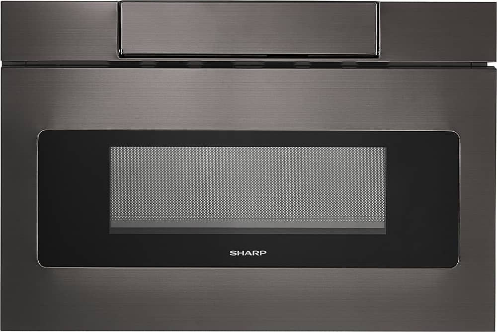 Sharp - 24" 1.2 Cu. Ft. Built-In Microwave Drawer - Black stainless steel - Front_Zoom