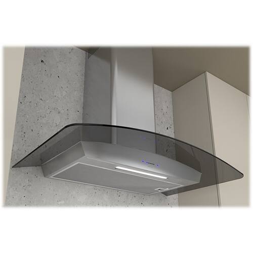 Zephyr - Essentials Europa Ravenna 30" Convertible Range Hood - Stainless steel and smoke-gray glass - Front_Standard