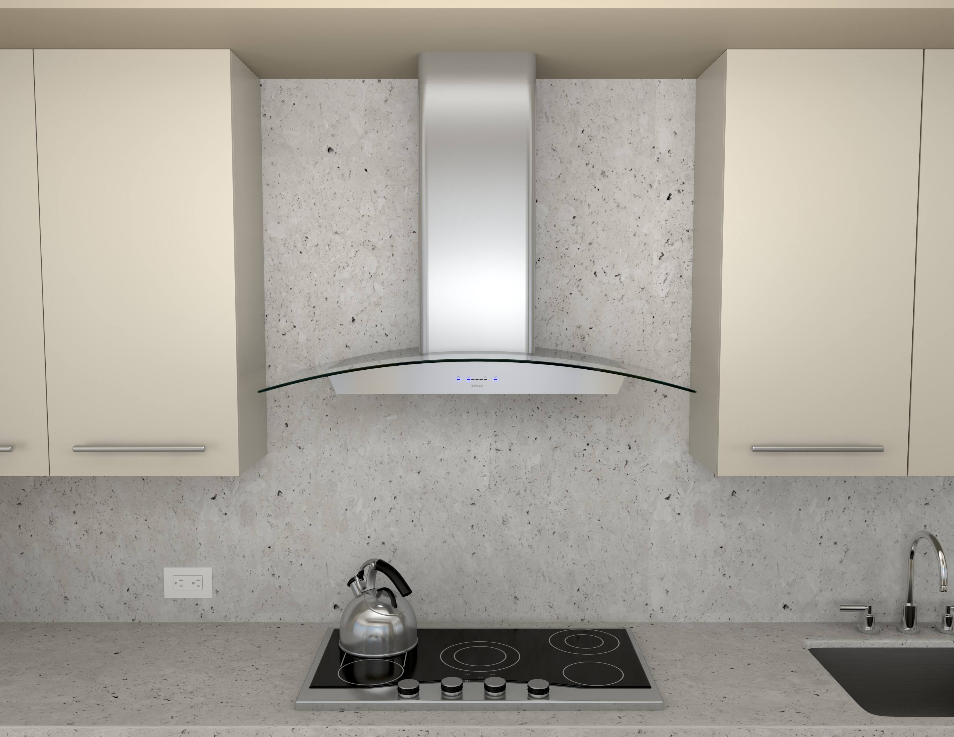 Zephyr - Essentials Europa Ravenna 30" Convertible Range Hood - Stainless steel and glass - Alt_View_Standard_11