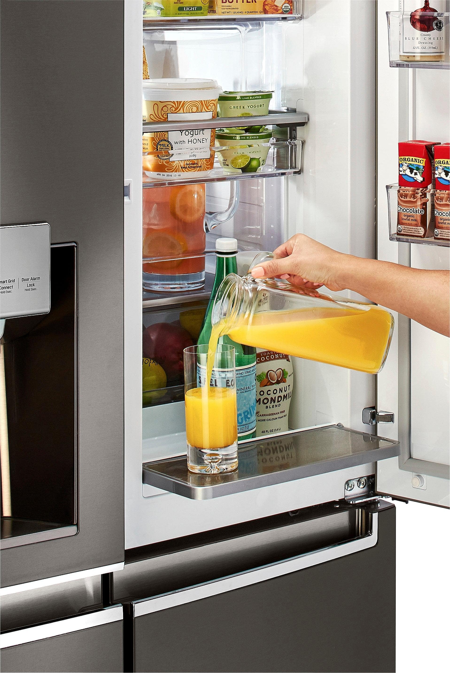 LG - 22.7 Cu. Ft. 4-Door French Door-in-Door Counter-Depth Smart Wi-Fi Enabled Refrigerator - Black stainless steel - Alt_View_Standard_12