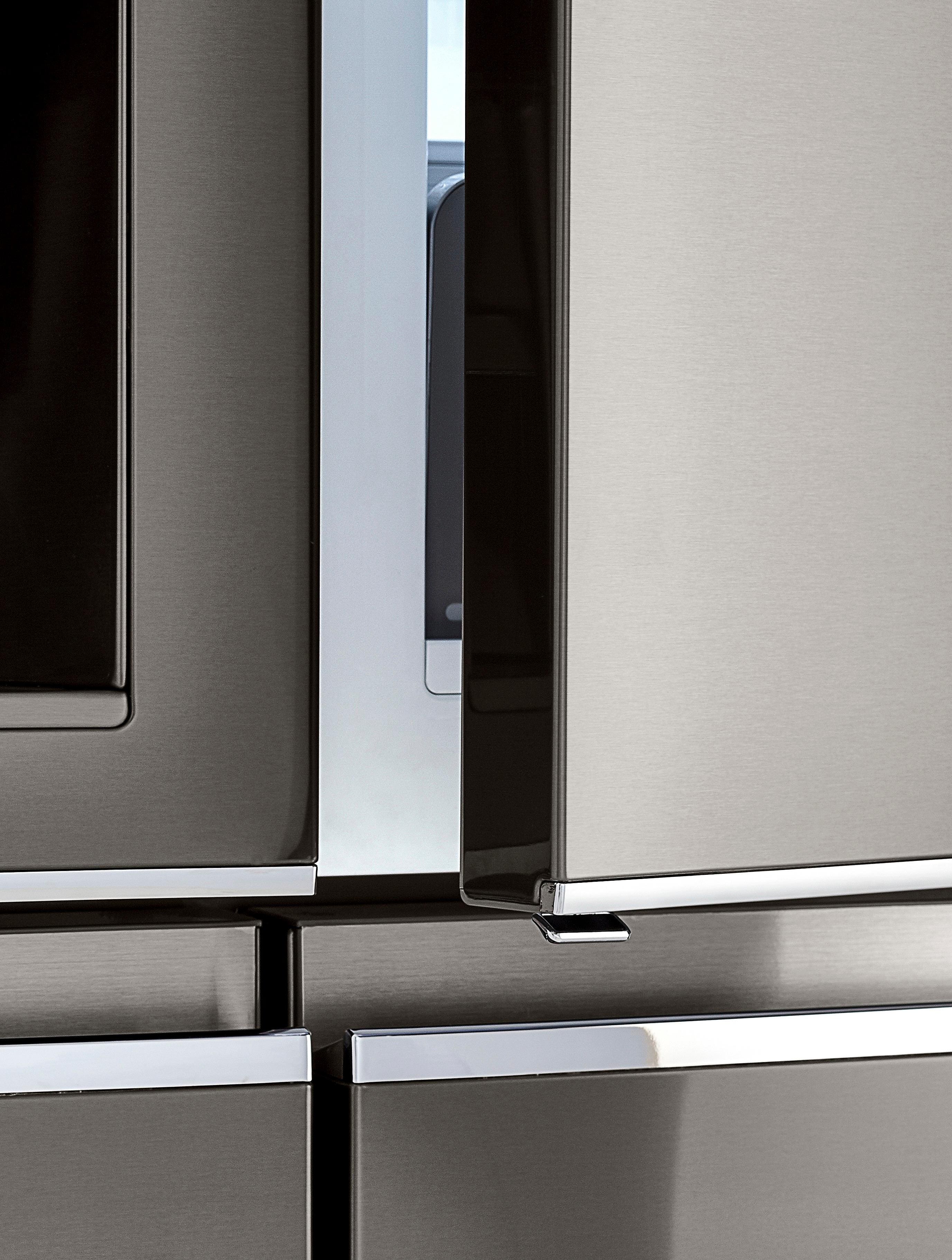 LG - 22.7 Cu. Ft. 4-Door French Door-in-Door Counter-Depth Smart Wi-Fi Enabled Refrigerator - Black stainless steel - Alt_View_Standard_13