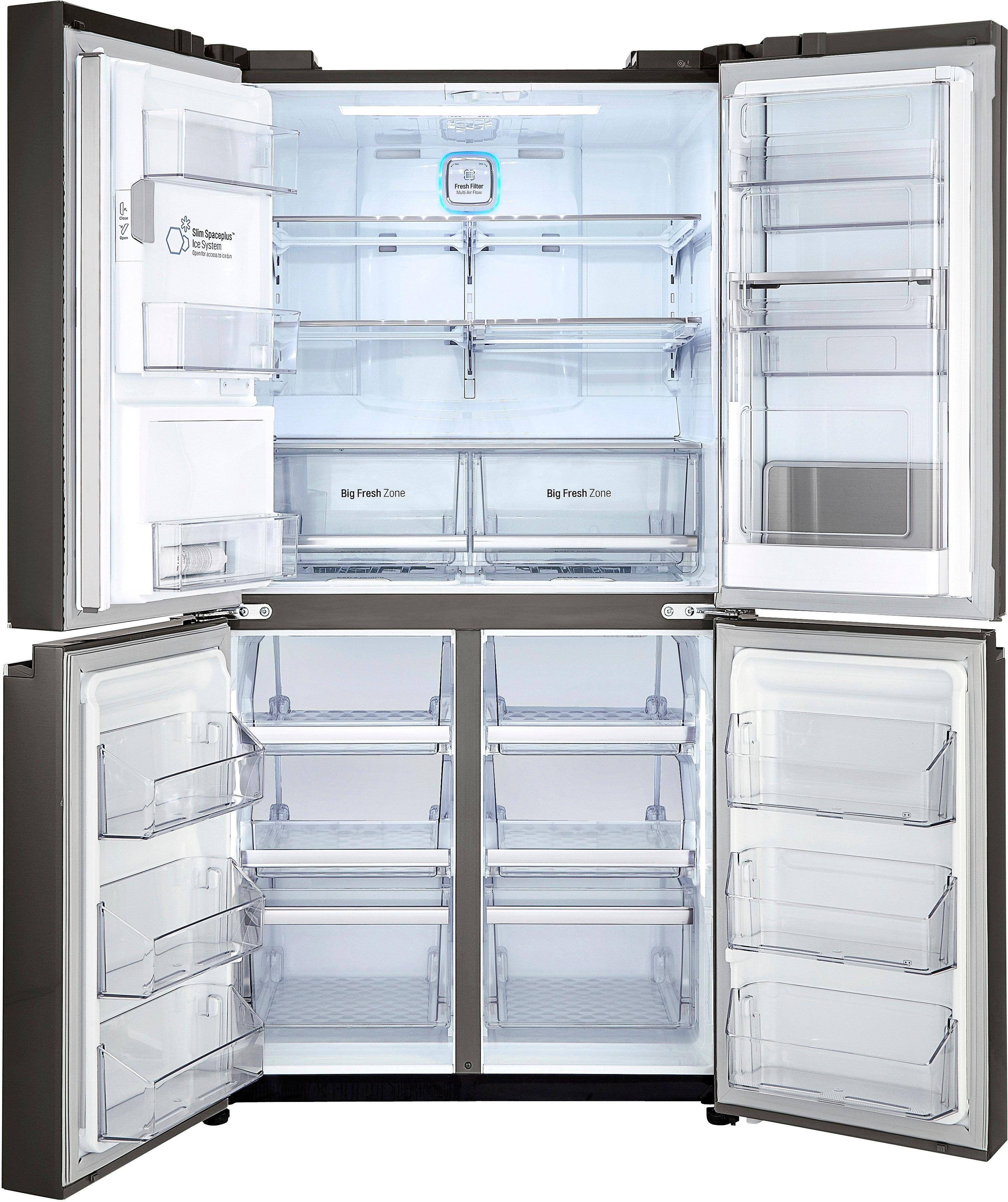 LG - 22.7 Cu. Ft. 4-Door French Door-in-Door Counter-Depth Smart Wi-Fi Enabled Refrigerator - Black stainless steel - Alt_View_Standard_2