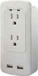 Insignia - 2-Outlet/2-USB Wall Tap Surge Protector - White