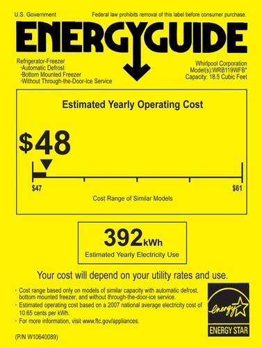 Whirlpool - 18.5 Cu. Ft. Bottom-Freezer Refrigerator - Black - Energy_Guide