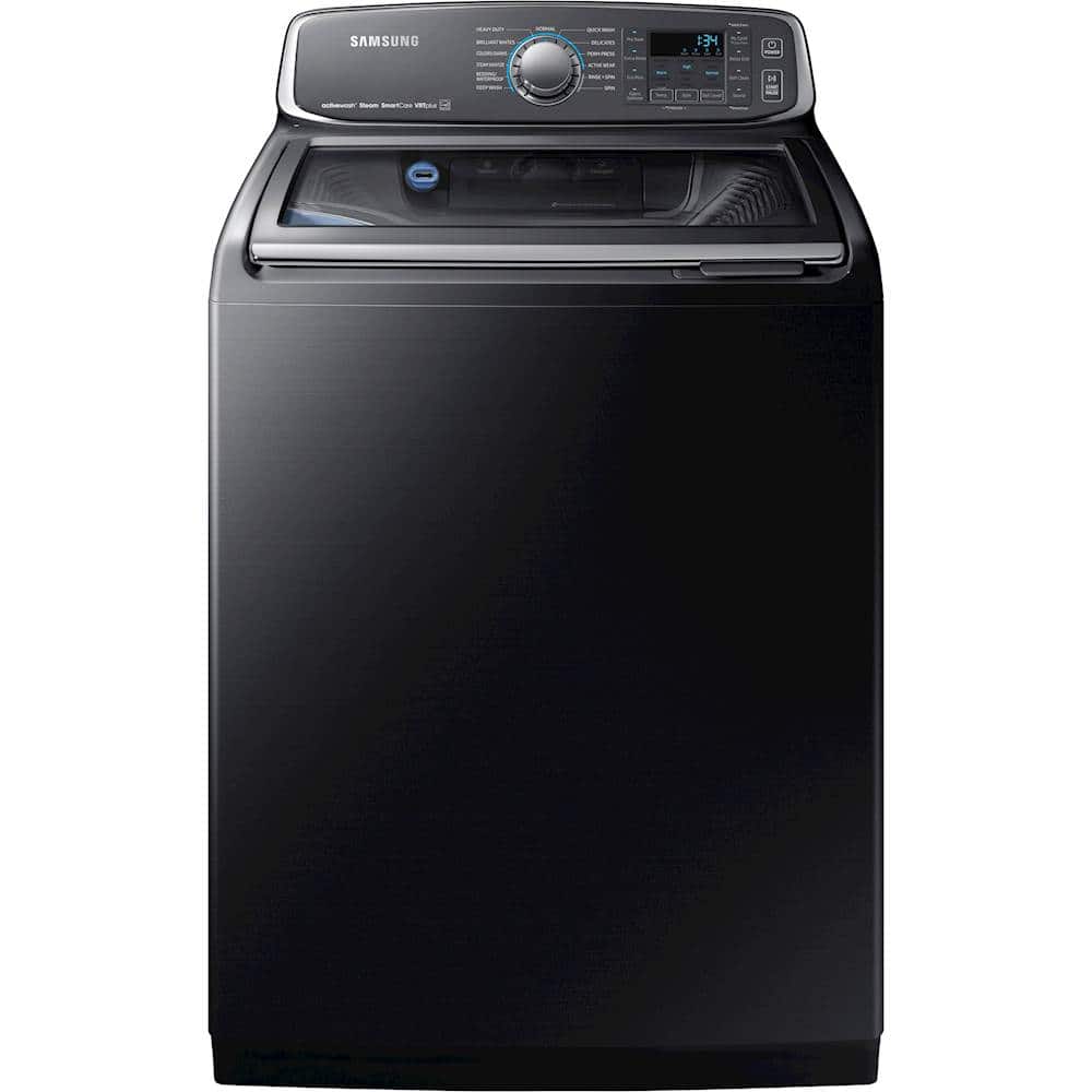 Samsung - activewash 5.2 Cu. Ft. 13-Cycle High-Efficiency Top-Loading Washer with Steam - Fingerprint Resistant Black Stainless Steel - Front_Zoom