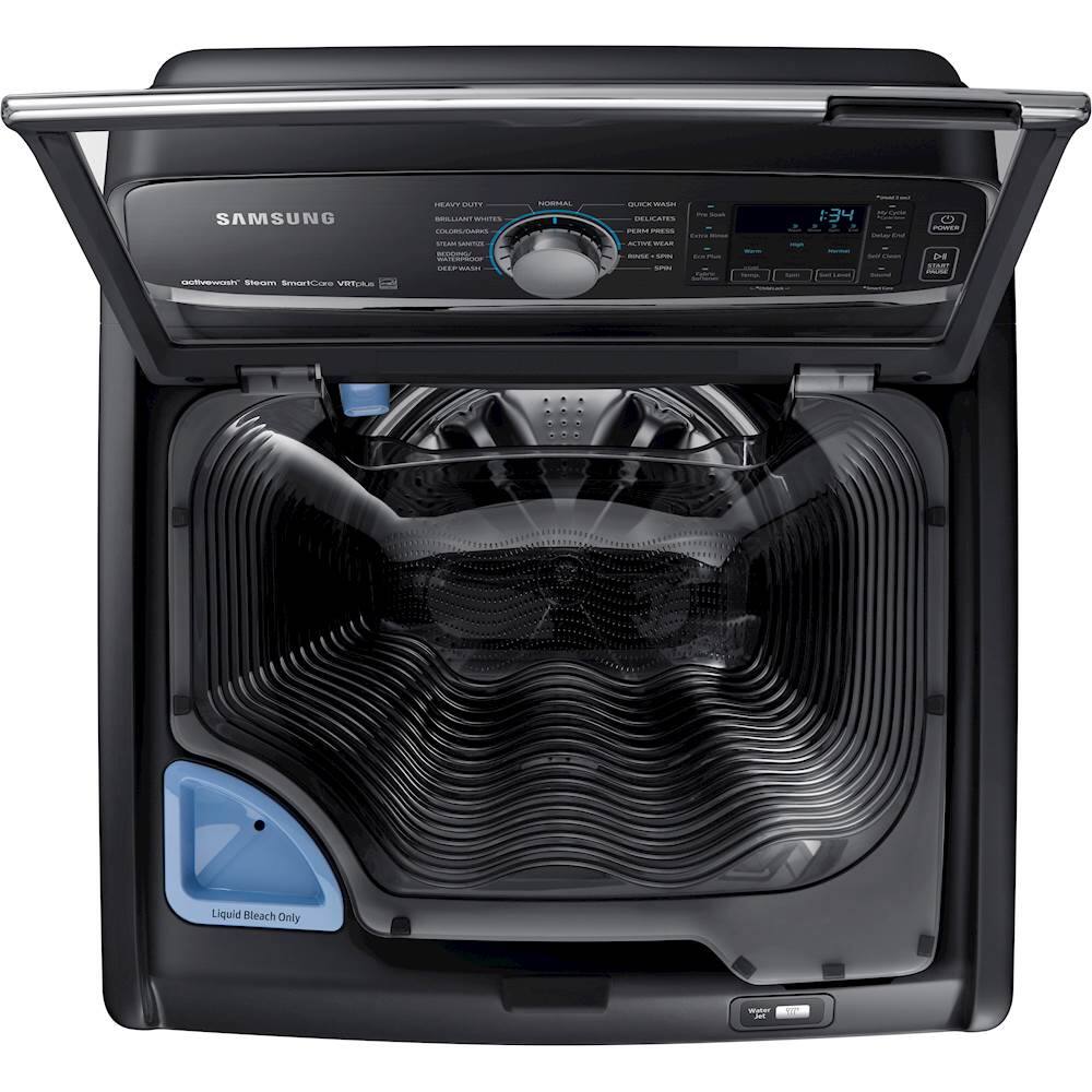 Samsung - activewash 5.2 Cu. Ft. 13-Cycle High-Efficiency Top-Loading Washer with Steam - Fingerprint Resistant Black Stainless Steel - Alt_View_Standard_13