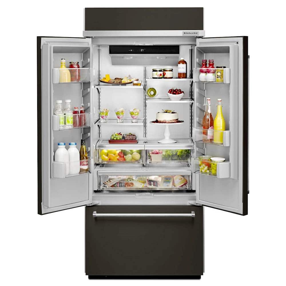 KitchenAid 20.8 Cu. Ft. French Door BuiltIn Refrigerator Black at