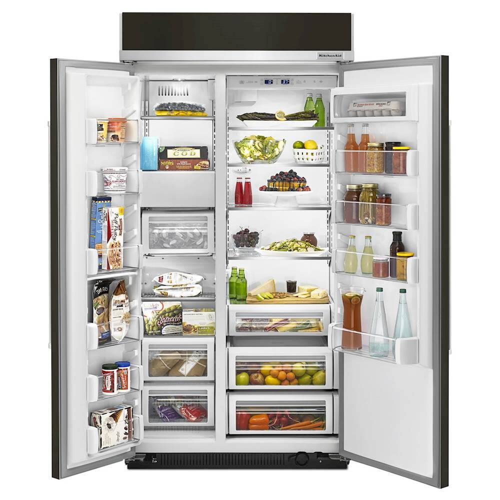 KitchenAid - 25.5 Cu. Ft. Side-by-Side Built-In Refrigerator - Black - Alt_View_Standard_1