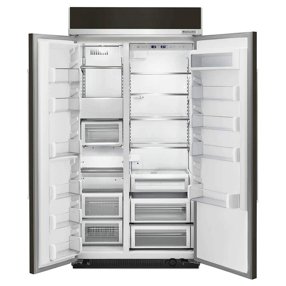 KitchenAid - 25.5 Cu. Ft. Side-by-Side Built-In Refrigerator - Black - Alt_View_Standard_2
