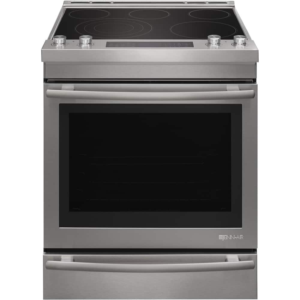 Jenn-Air - 7.1 Cu. Ft. Self-Cleaning Slide-In Electric Convection Range - Silver - Front_Standard