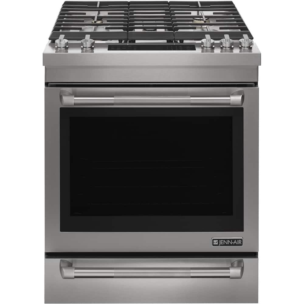 Jenn-Air - 5.1 Cu. Ft. Self-Cleaning Slide-In Gas Convection Range - Stainless steel - Front_Standard
