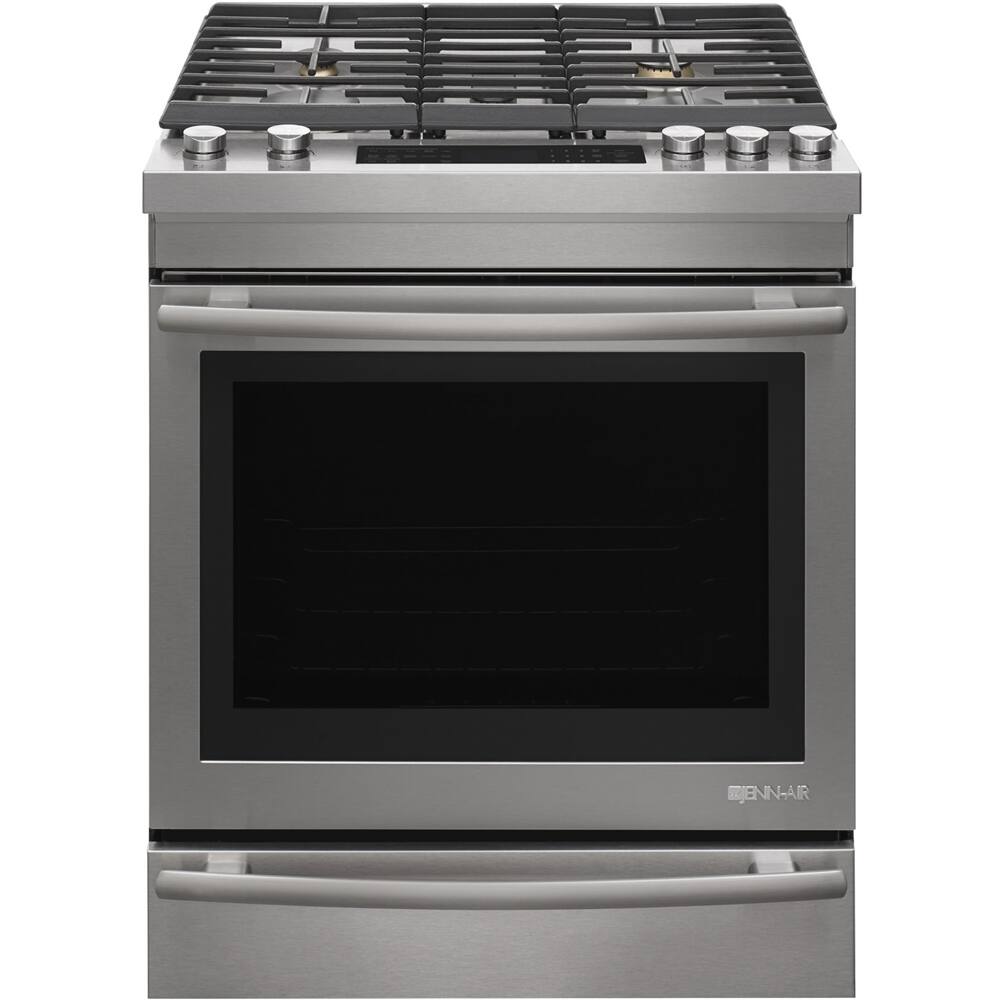 Jenn-Air - 5.1 Cu. Ft. Self-Cleaning Slide-In Gas Convection Range - Stainless steel - Front_Standard